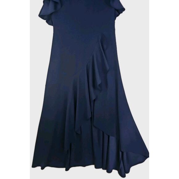 MIUSOL ~Woman Size XL~ Navy Blue Formal Evening Party Maxi Unlined Dress Ruffle. - Picture 5 of 16